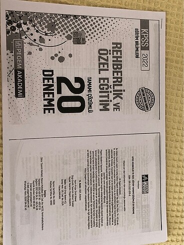 Pegem Rehberlik 20 Deneme