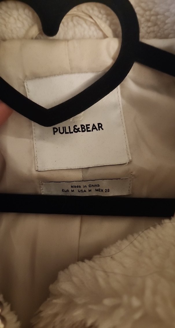 ORJ PULL&BEAR Bej Uzun Kollu Kadın Peluş Ceket - Görsel 5