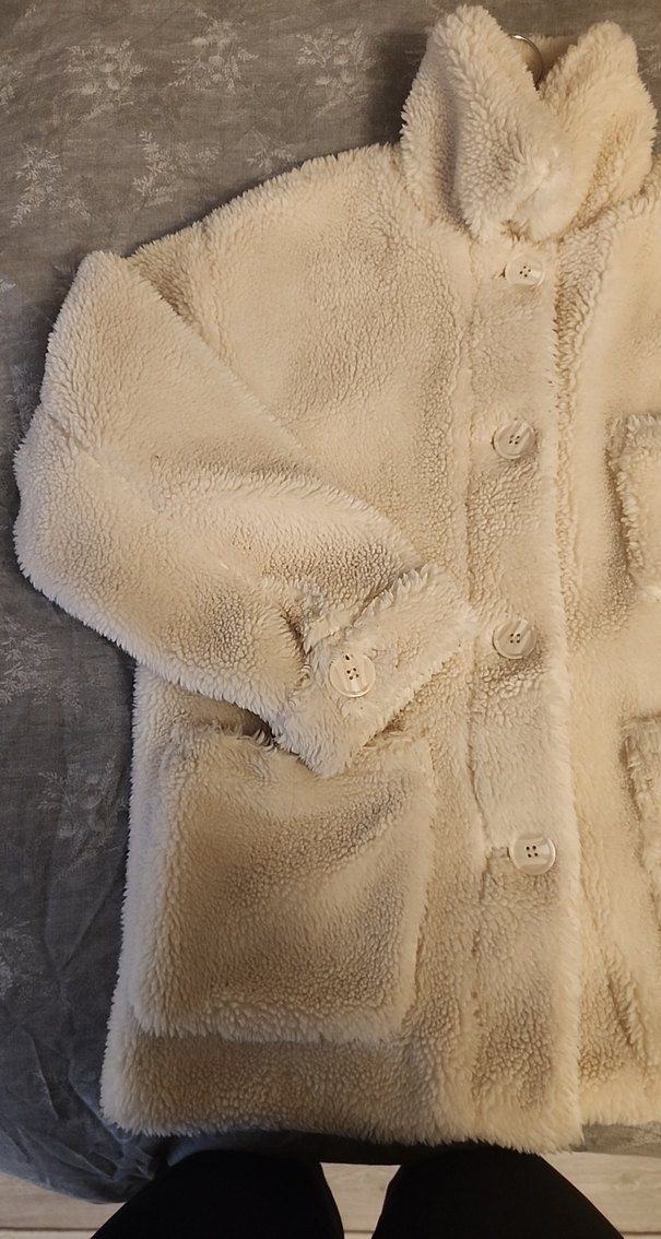 ORJ PULL&BEAR Bej Uzun Kollu Kadın Peluş Ceket - Görsel 2