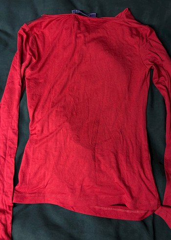 s Beden bordo Renk Vintage Bordo Uzun Kollu Drapeli Bluz