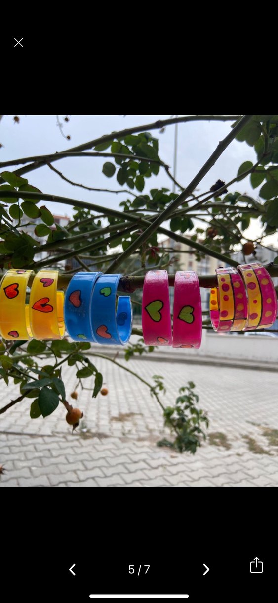 Renkli Mini Pop Küpeler - Görsel 2