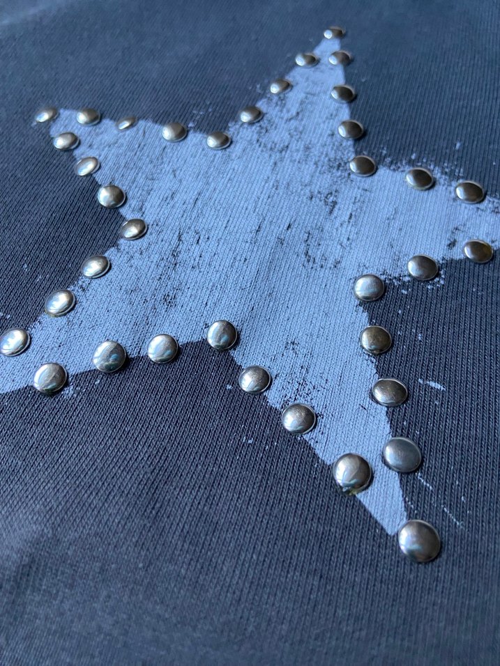 Kadın gri Denim Kısa Kollu Tişört - Görsel 3