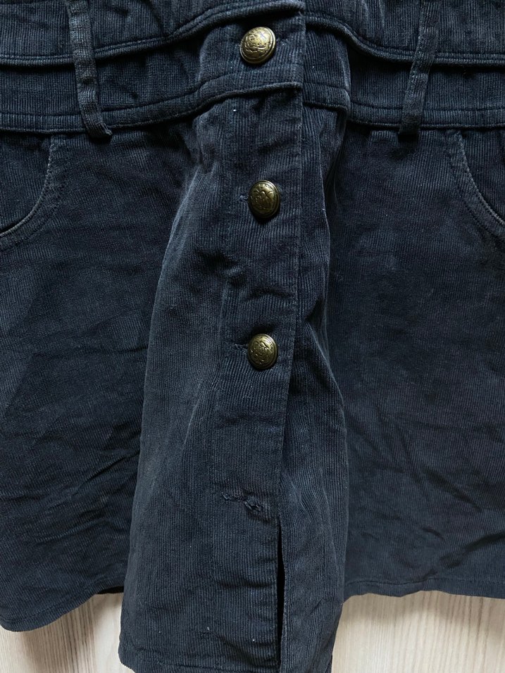 Düğmeli Gri Denim Midi Elbise - Görsel 4