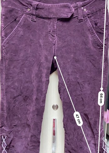 Mor kadife kısa pantolon - Görsel 6