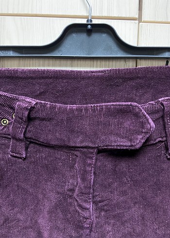 Mor kadife kısa pantolon - Görsel 4