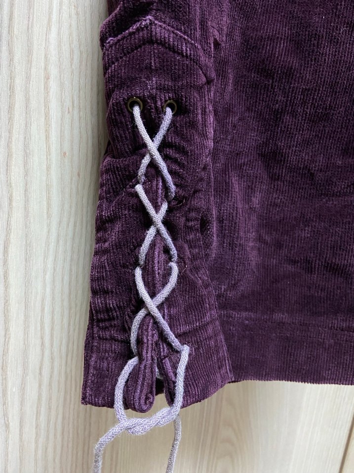 Mor kadife kısa pantolon - Görsel 3