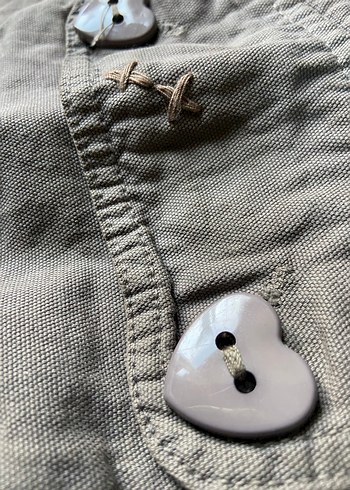 Gri Keten Midi Kadın Etek - Görsel 4