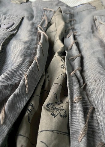 Gri Keten Midi Kadın Etek - Görsel 5