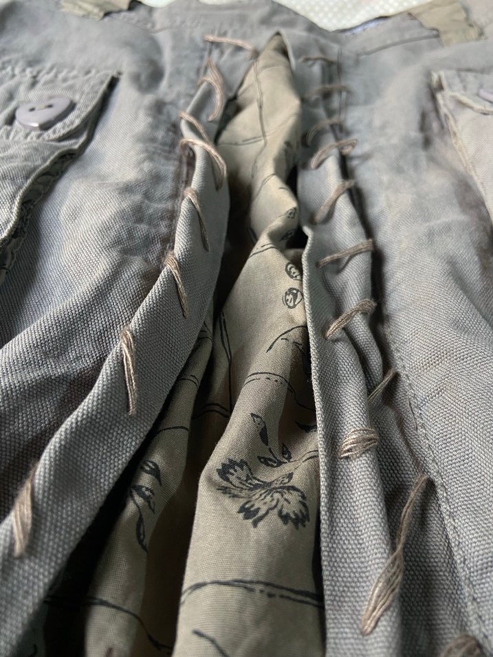 Gri Keten Midi Kadın Etek - Görsel 5