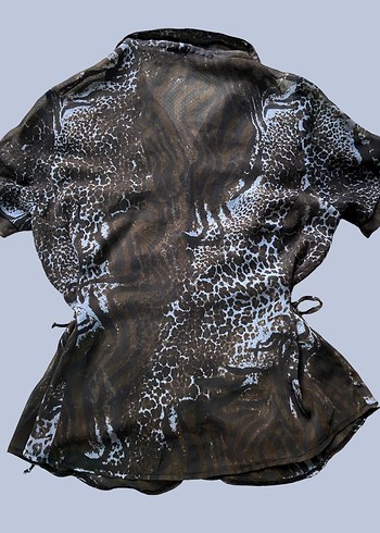 Düğmeli Kahverengi Vintage Gömlek - Görsel 2