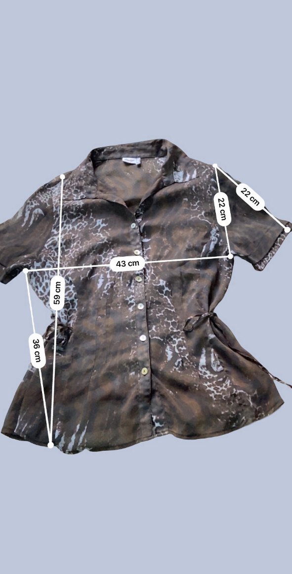 Düğmeli Kahverengi Vintage Gömlek - Görsel 4