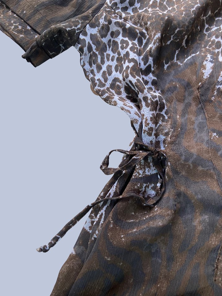 Düğmeli Kahverengi Vintage Gömlek - Görsel 3