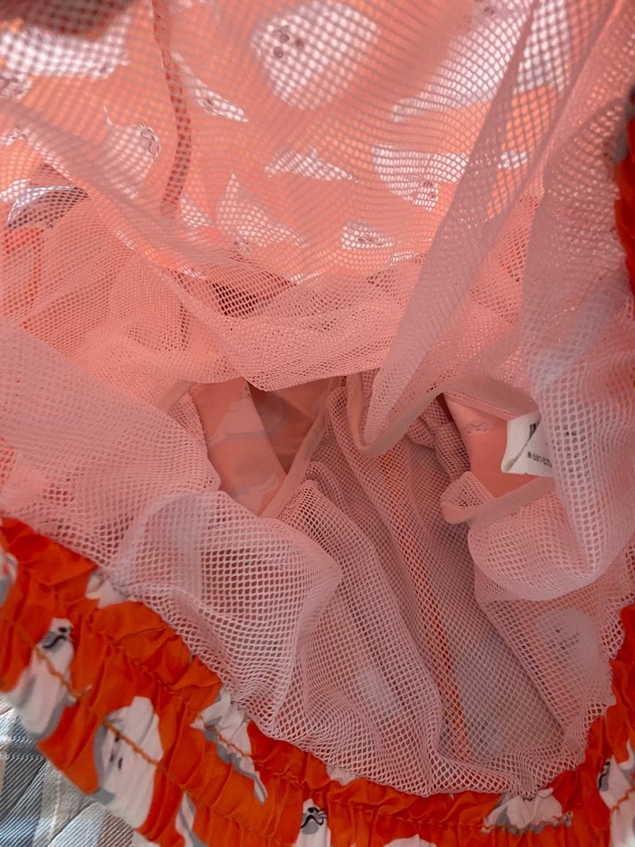 Turuncu fok desenli unisex şort - Görsel 4