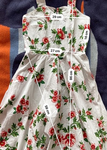 Çiçek Desenli Straplez Midi Elbise - Görsel 7