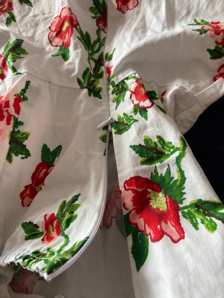 Çiçek Desenli Straplez Midi Elbise - Görsel 5