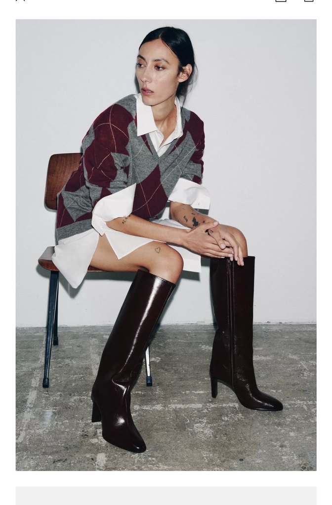 Zara yeni etiketli İnce Topuklu Çizme - Görsel 3