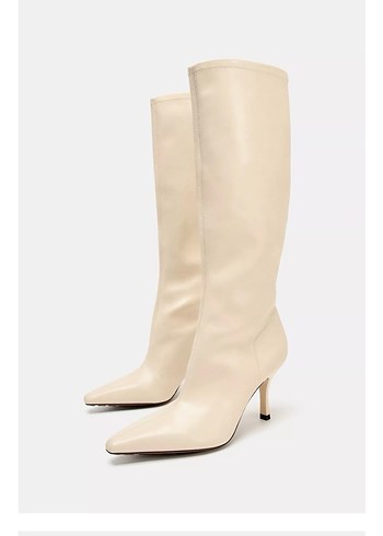 Zara yeni etiketli Süet İnce Topuklu  Çizme - Görsel 3