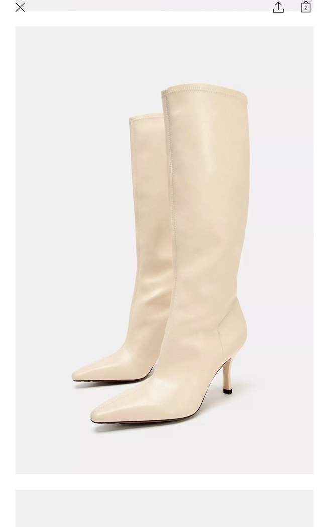 Zara yeni etiketli Süet İnce Topuklu  Çizme - Görsel 3