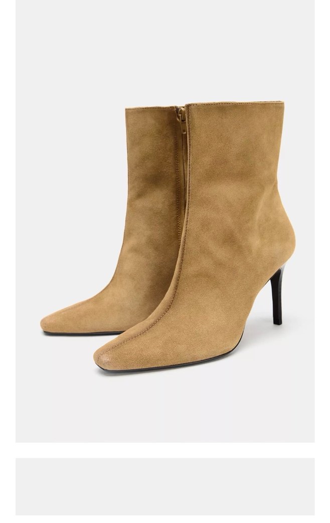 Zara yeni etiketli Süet İnce Topuklu Kadın Bot - Görsel 2