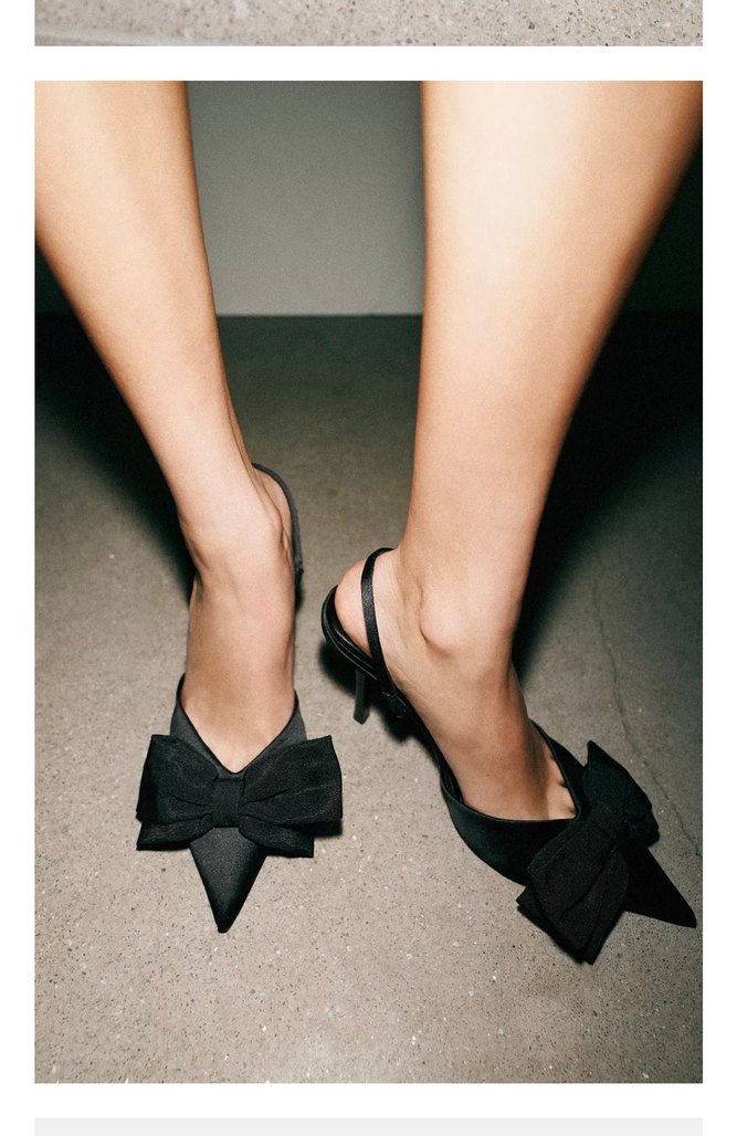 Zara etiketli Siyah Fiyonk Detaylı Stiletto - Görsel 3