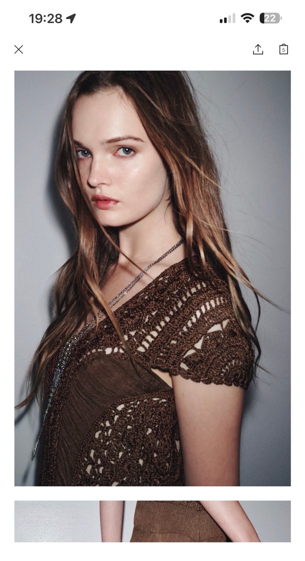 Zara Bohem Tarz Kahverengi Uzun Örme Elbise - Görsel 4