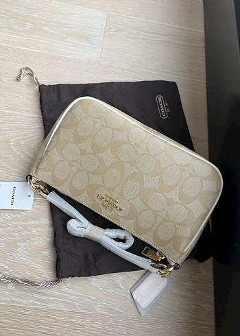  Beden beyaz Renk Coach Bej Baskılı Kadın Çanta