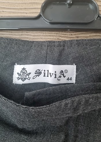 44 Beden Kadın Gri Keten - Viskos Kumaş Pantolon
