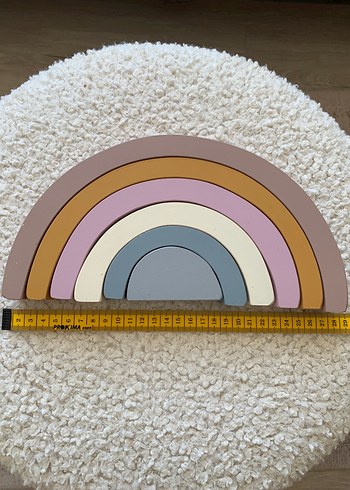 Beden Renk Pastel Renkli Ahşap Gökkuşağı Oyuncak