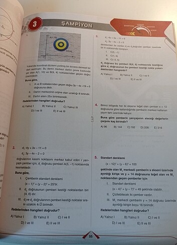  Beden Çap yayınları dönüşüm ve çemberin analitik incelenmesi fasikülü