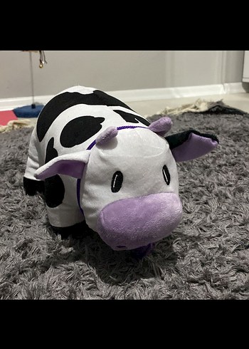 Mor Detaylı Peluş İnek Oyuncak