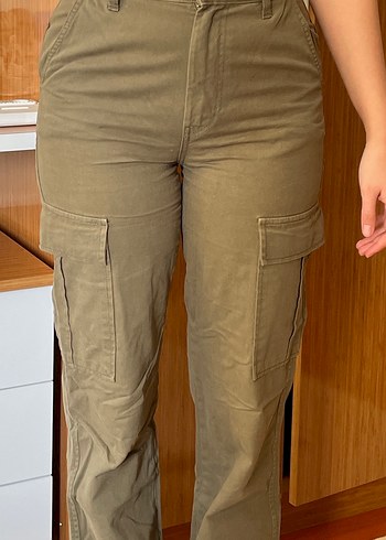 Kadın Kemerli Loose Fit Gabardin Pantolon - Görsel 2