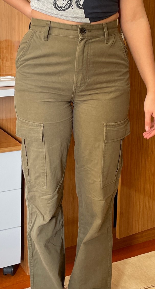 Kadın Kemerli Loose Fit Gabardin Pantolon - Görsel 2