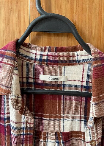 Bordo Ekoseli Keten Gömlek - Görsel 2