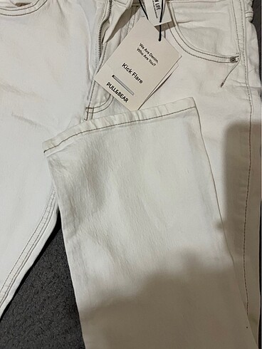40 Beden Pull and bear kick flare etiketli crop jean