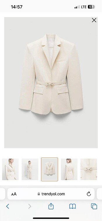 Mango kemerli kalıplı blazer ceket