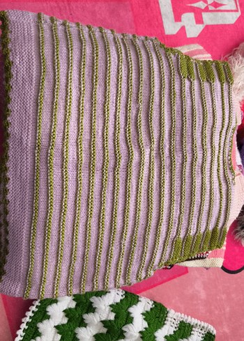 Nakışlı Bohem Kız Çocuk Kolsuz Triko Yelek - Görsel 2