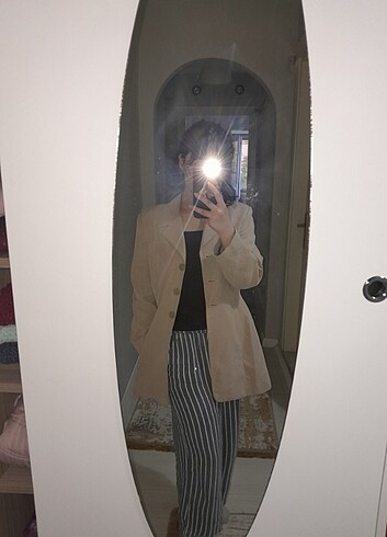 36 Beden H&M bej blazer ceket