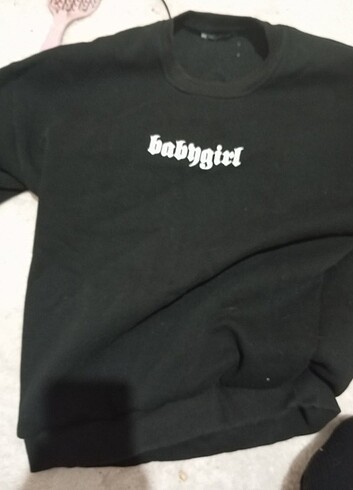 Babygirl yazılı sıyah sweatshirt