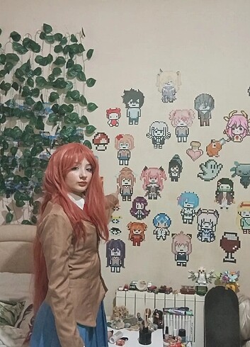 Diğer Ddlc monika cosplay kostüm anime doki doki literature club