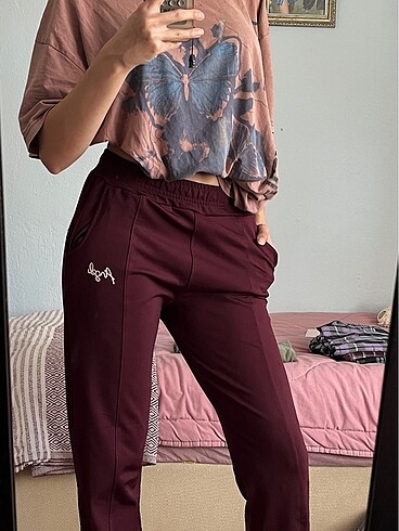 Zara Bordo eşofman altı