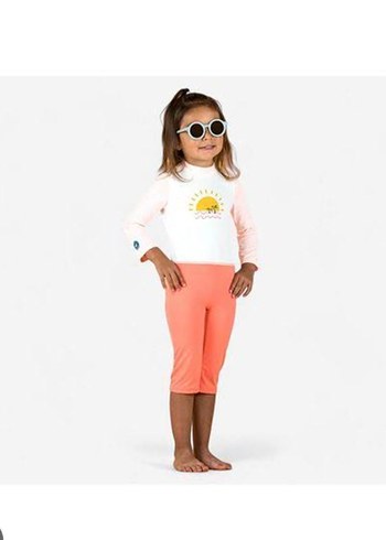 Decathlon Pembe kız bebek güneş korumalı mayo