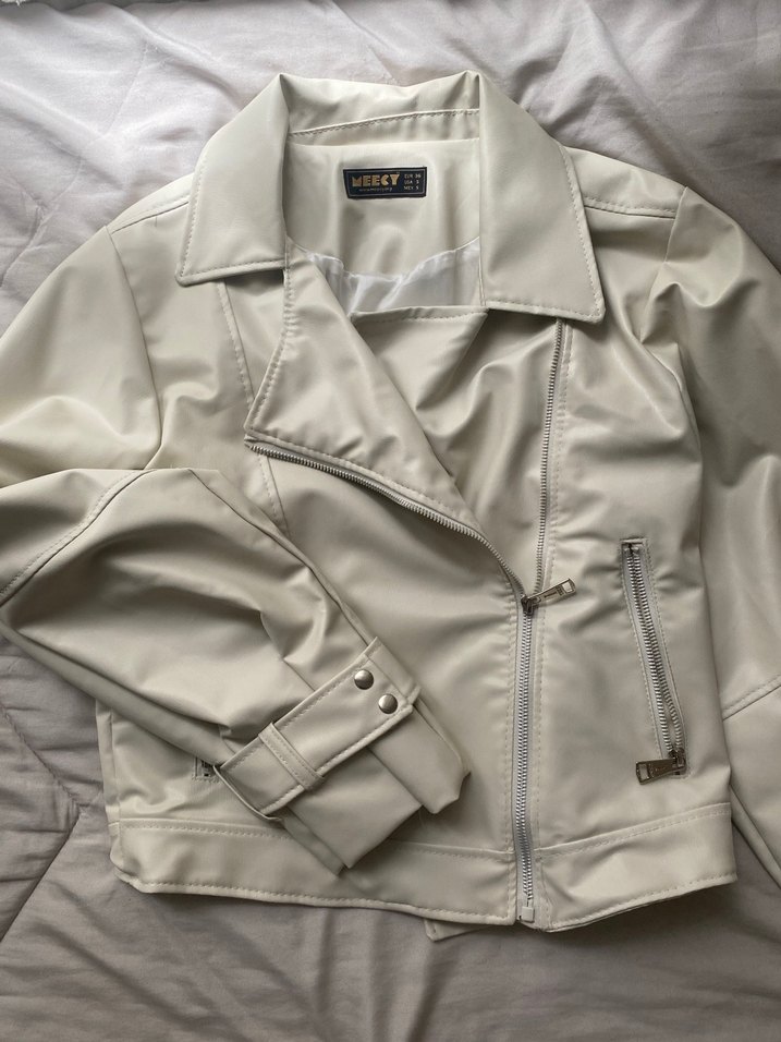 Bej Renkli Deri Kadın Ceket - Görsel 2