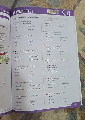 Beden Tonguç 5. Sınıf İngilizce Dinamo Soru Bankası