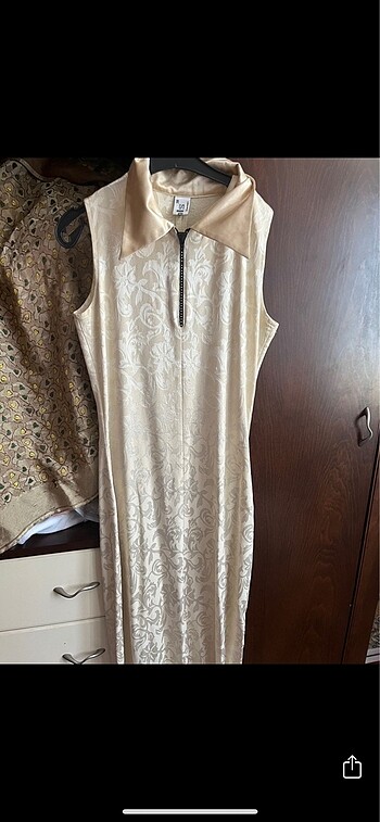 Vintage Krem Elbise 38 beden