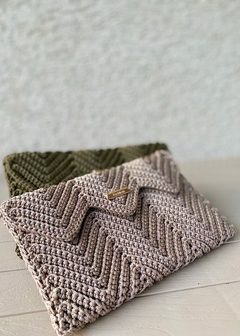 Örgü portföy çanta - Görsel 3