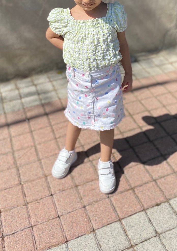 Kız Çocuk Çok Renkli Pamuklu etek - Görsel 2