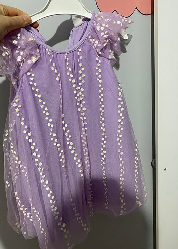 Mor Bağcıklı Çocuk Elbisesi - Görsel 5