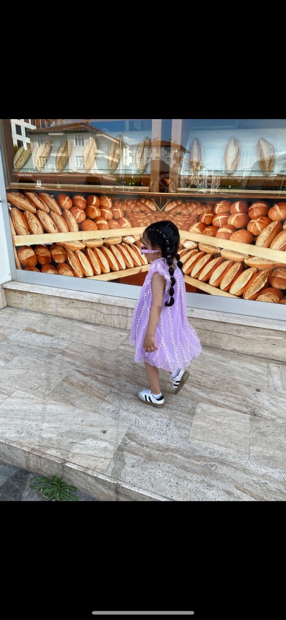 Mor Bağcıklı Çocuk Elbisesi - Görsel 4
