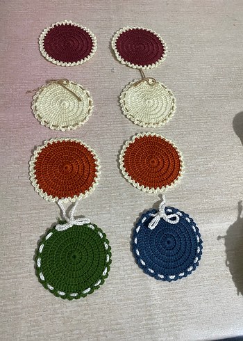 Bohem Tarzı Renkli El Örgüsü Bardak Altlıkları - Görsel 5