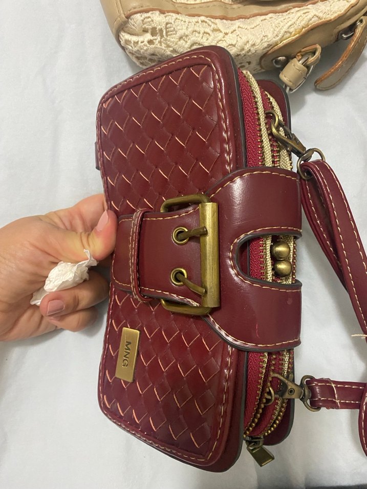 Kahverengi Deri Bohem Kadın Çapraz Çanta - Görsel 4